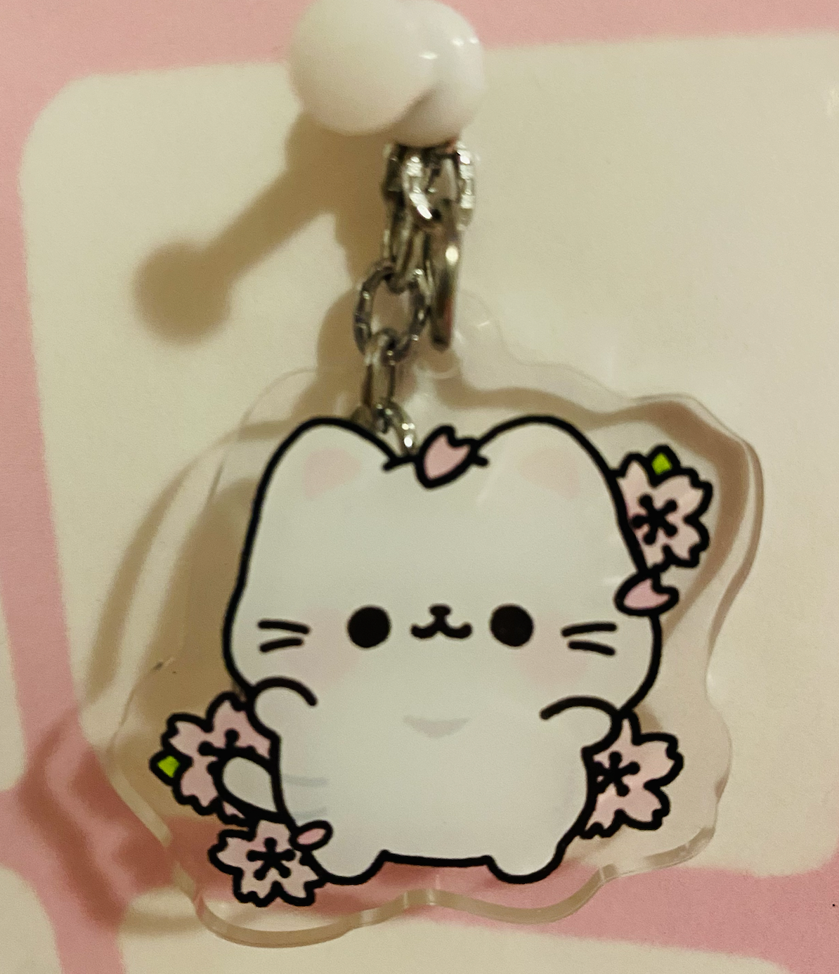 Sakura cat Keychain