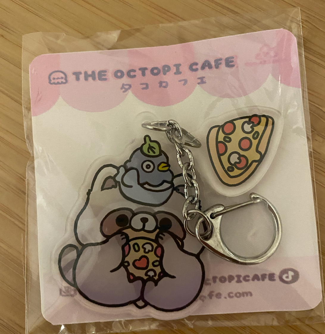 Pizza Raccoon acrylic keychain