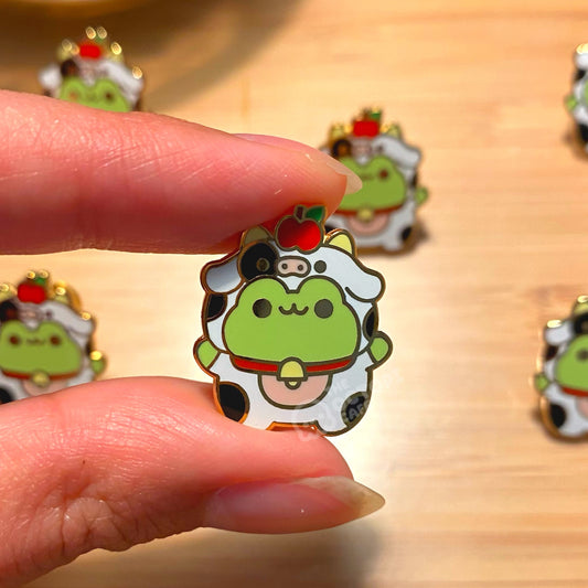 Frog Moo Enamel Pin