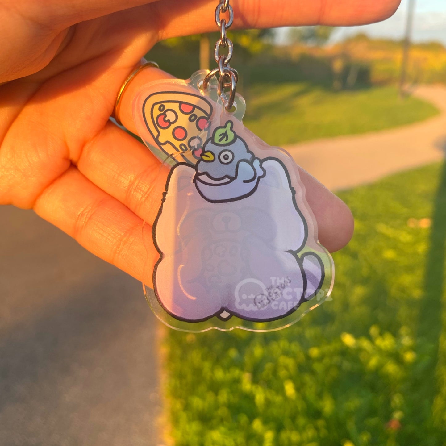 Pizza Raccoon  acrylic keychain