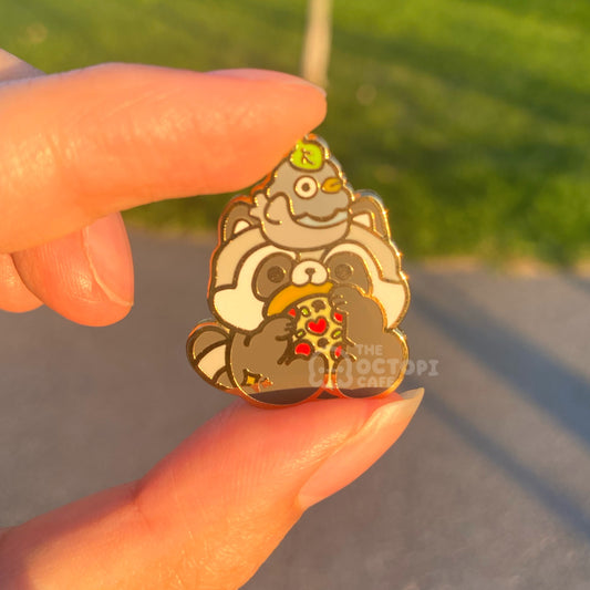 Raccoon Pizza Pin