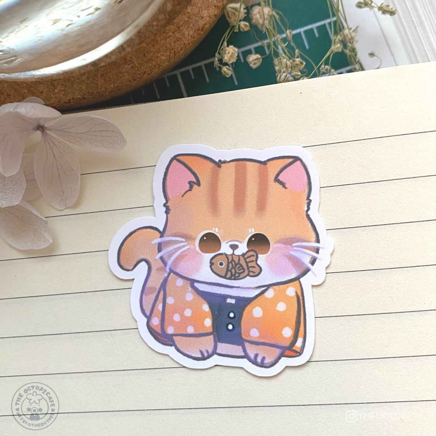 Cat Demon Slayer Taiyaki  Vinyl Sticker Decal